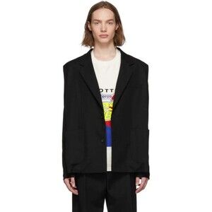 Botter Wool Tricot Sleeve Blazer 50 40 M Mens Black Avant Garde $1275